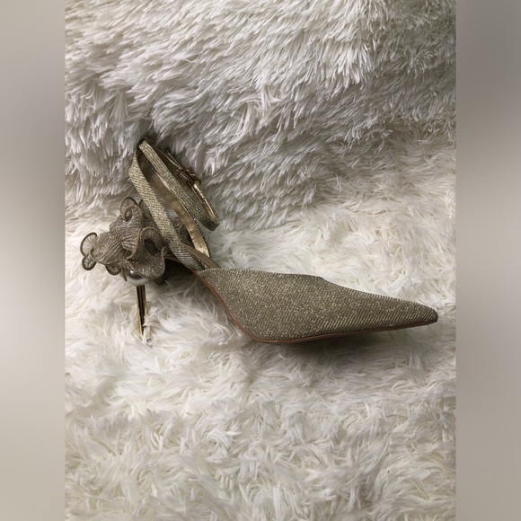 Gianni Bini Elegant Glittery Pearl Heels with Ankle Strap size 8 NWOT - Picture 6 of 16